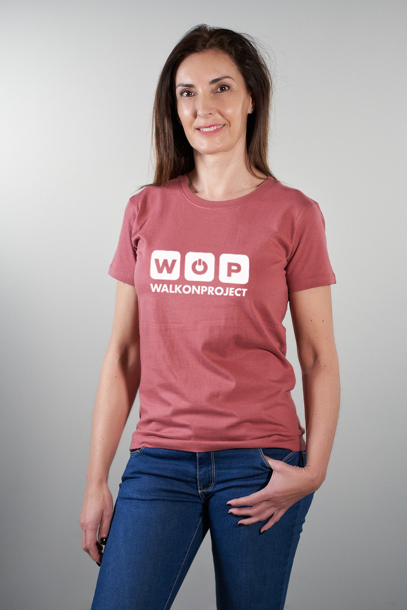Camiseta entallada WOP rosa   Mujer