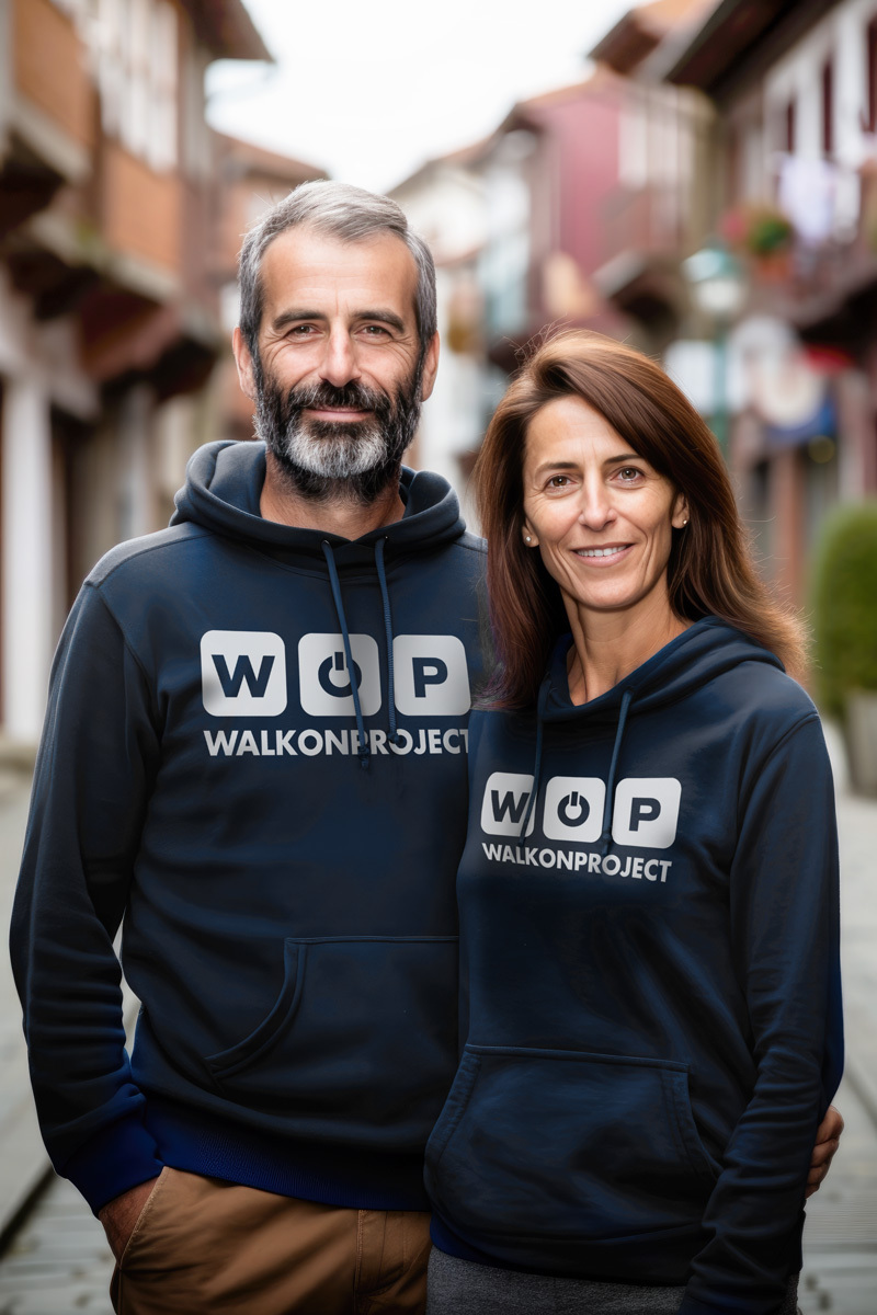 Sudadera algodón orgánico con gorro WOP azul marino   Unisex