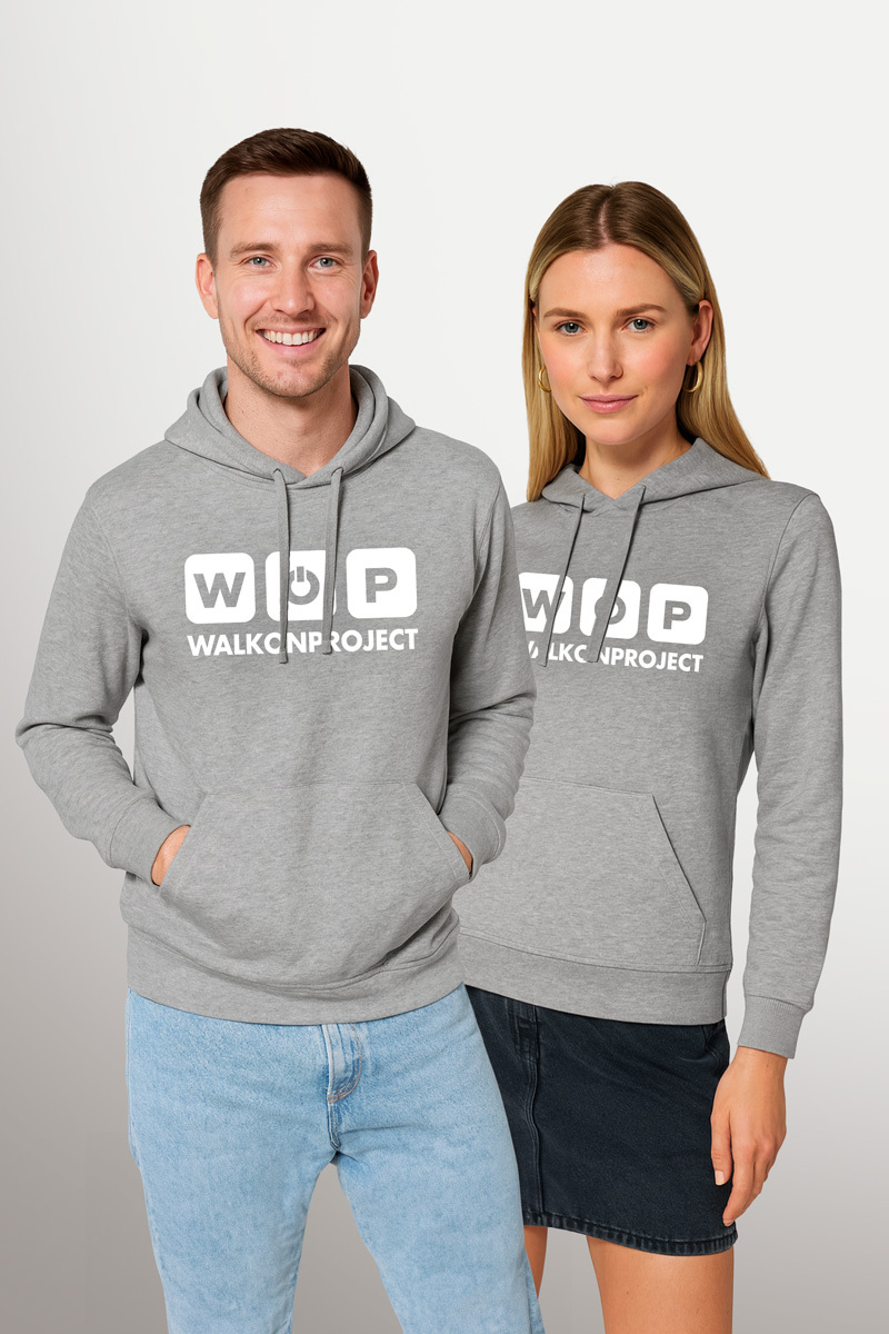 Sudadera algodón orgánico con gorro WOP gris claro   Unisex